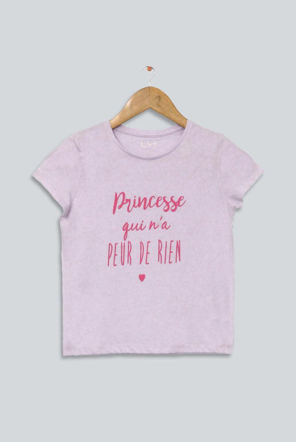 Light Purple Princess Print T-Shirt for Girl