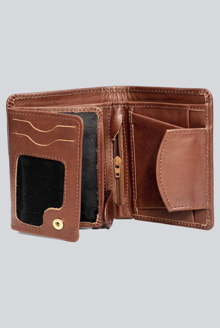 Maroon Leather Pocket Wallet for Men