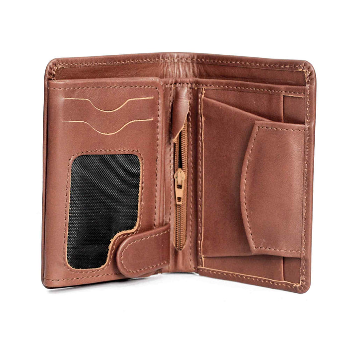 Maroon Leather Pocket Wallet for Men - IndusRobe