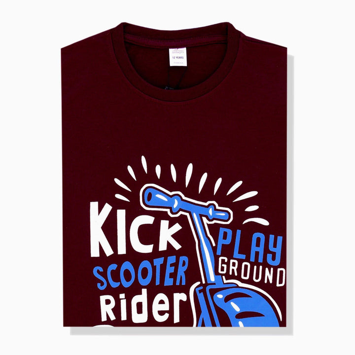 Kick Scooter Maroon T-shirt for Boys