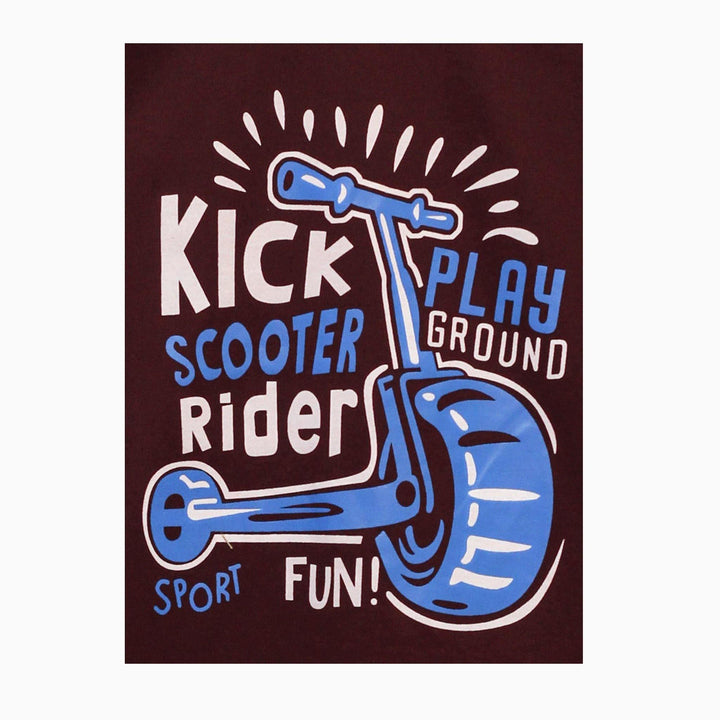 Kick Scooter Maroon T-shirt for Boys