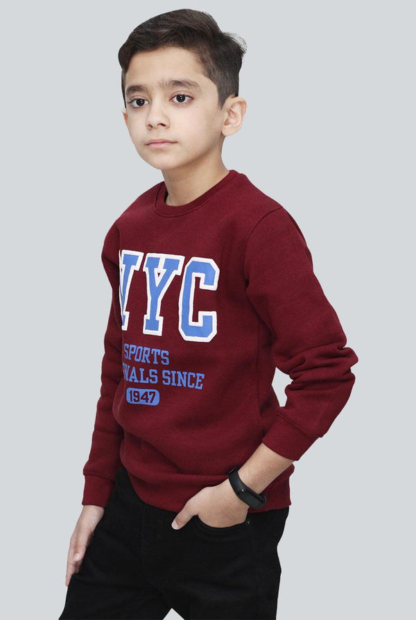 Maroon Sweatshirt for boys (Fleece)