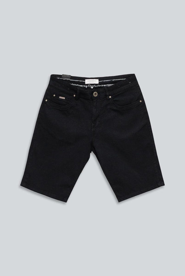 Midnight Black Cotton Shorts for Men