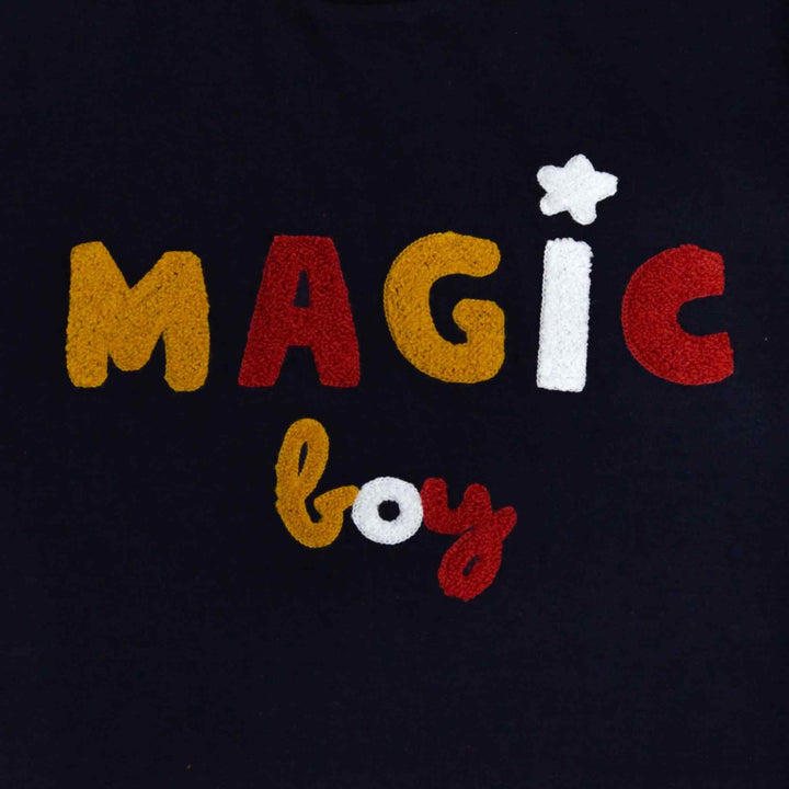 Dark Blue Magic Boy Printed T-Shirt for Boys - IndusRobe