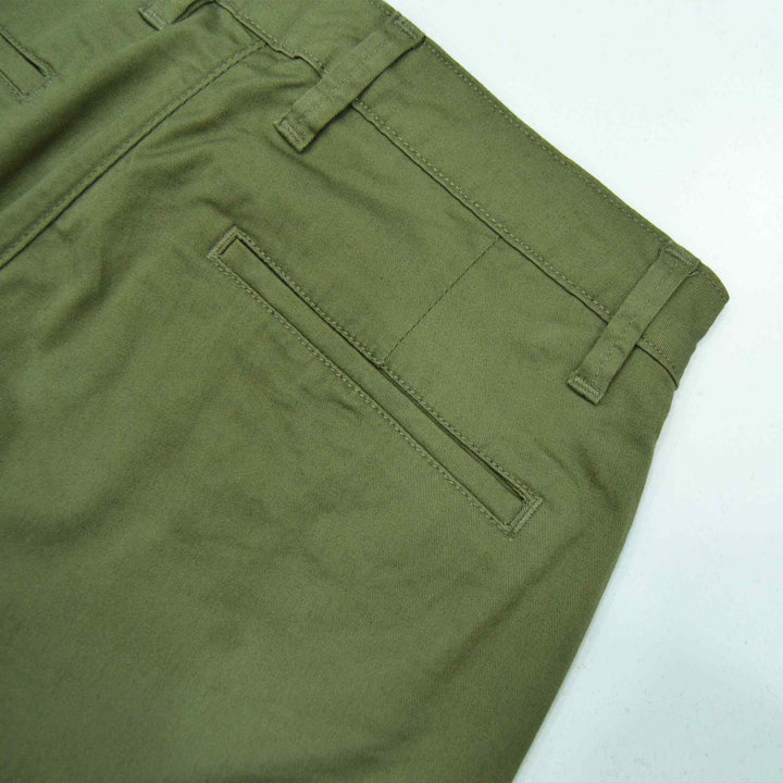 Olive Green Cotton Short for Men (2 Quarter) - IndusRobe