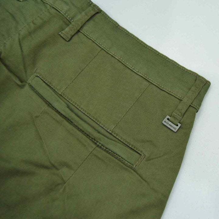 Olive Green Cotton Short for Men (2 Quarter) - IndusRobe