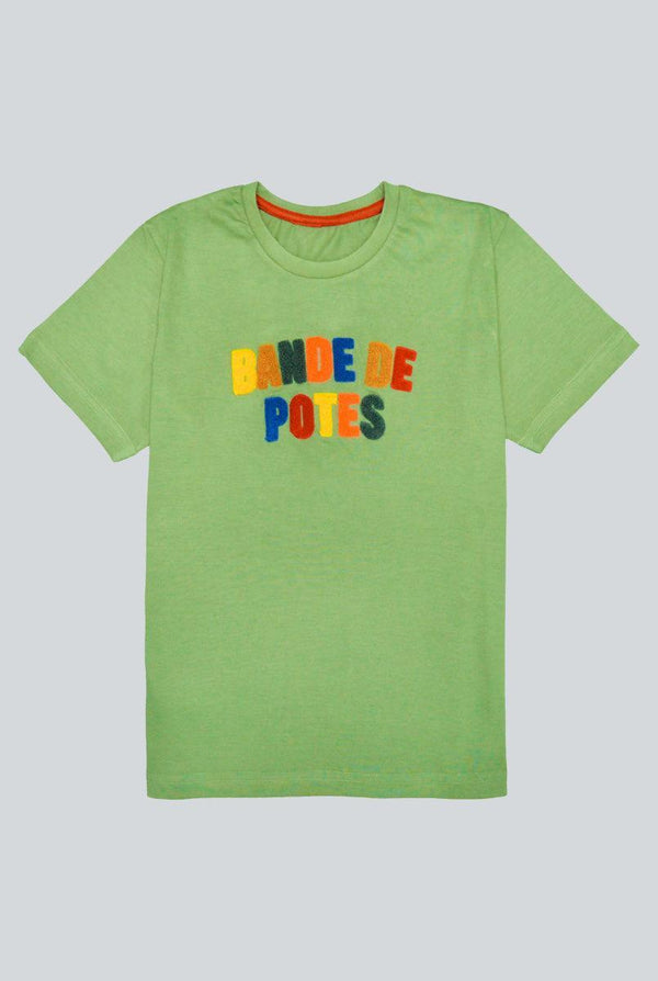 Olive Green Printed T-Shirt for Boys