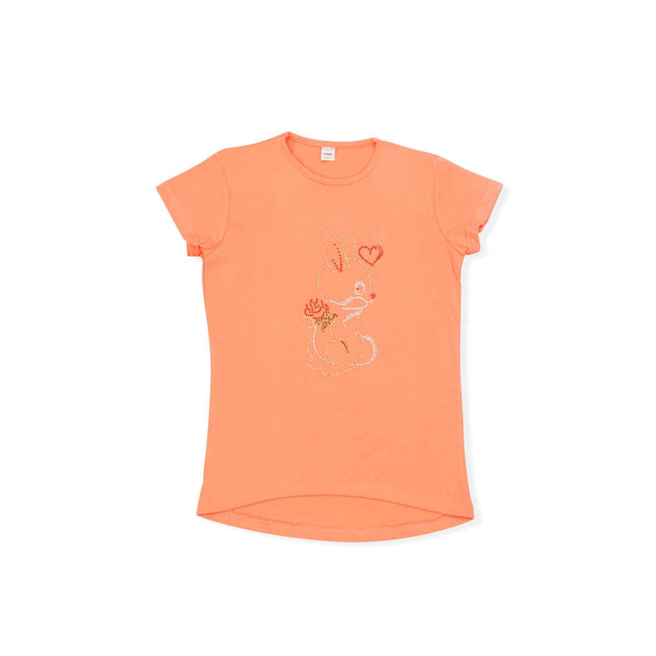 Peach T-Shirt for Girl - IndusRobe