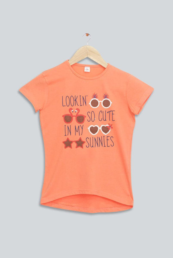 Peach Yellow T-Shirt for Girl