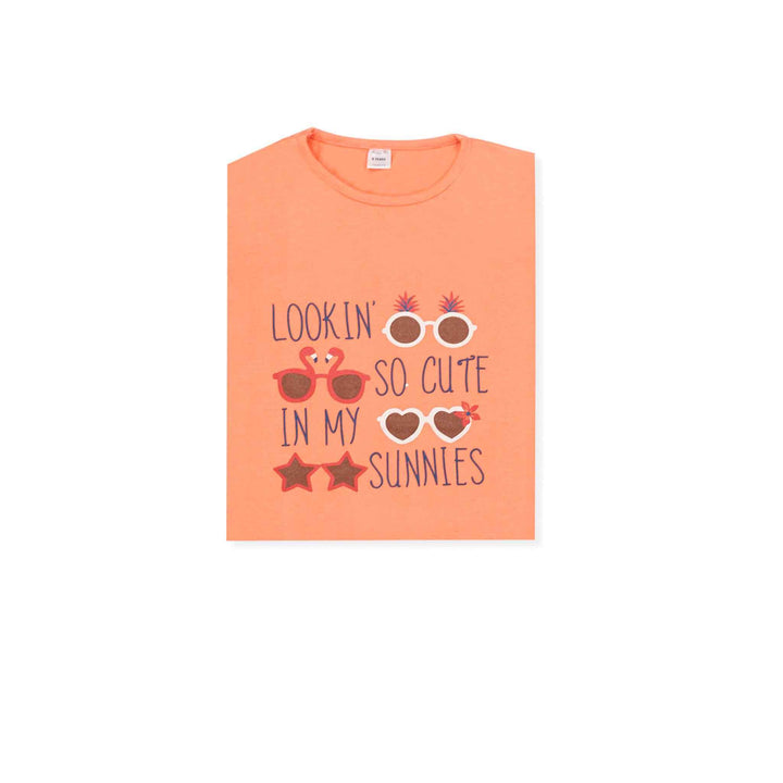 Peach Yellow T-Shirt for Girl - IndusRobe