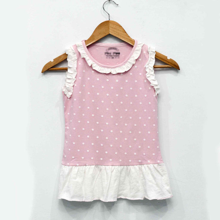Pink Dots Jersey Suit for Girl - IndusRobe