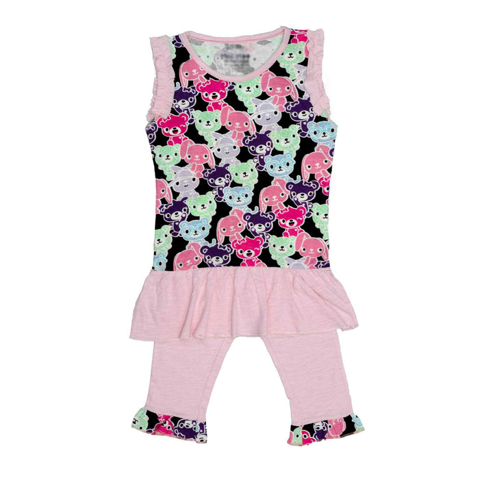 Pink Floral Printed Jersey Suit for Girl - IndusRobe