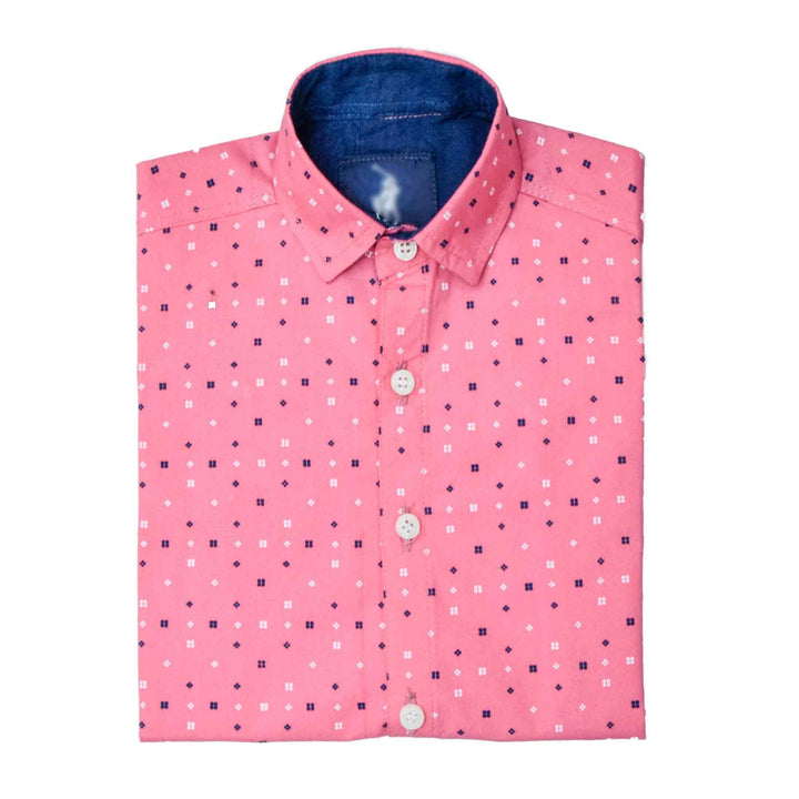Pink flower casual shirt for kids (IRCSK Pink) - IndusRobe