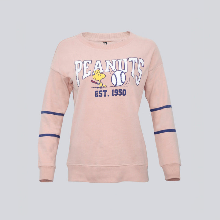 Light Pink Sweatshirt for women (Fleece) - IndusRobe