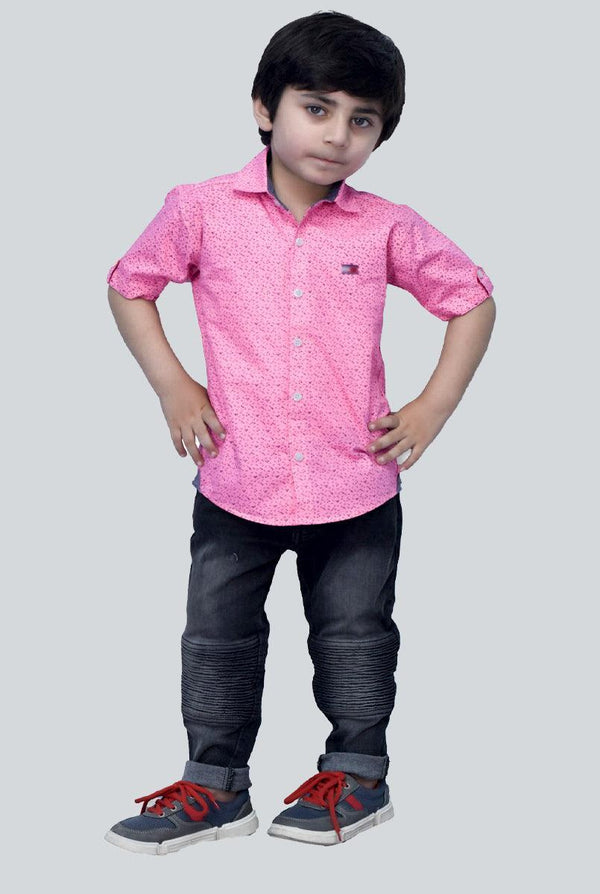 Pink sprinkle casual shirt for kids (IRCSK Pink)