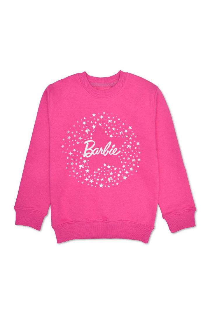 Pink Sweatshirt for Girls with Star Print (Fleece)