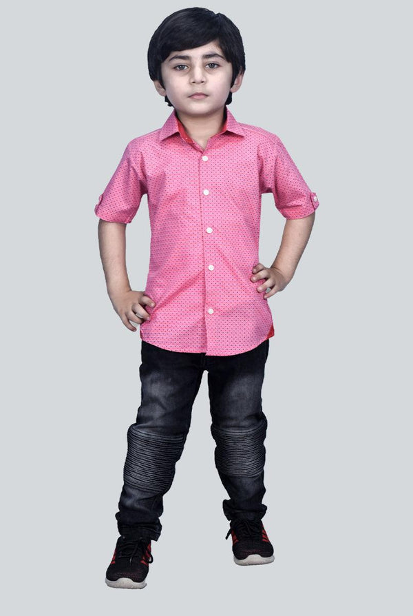 Pink triangle casual shirt for kids (IRCSK Pink)