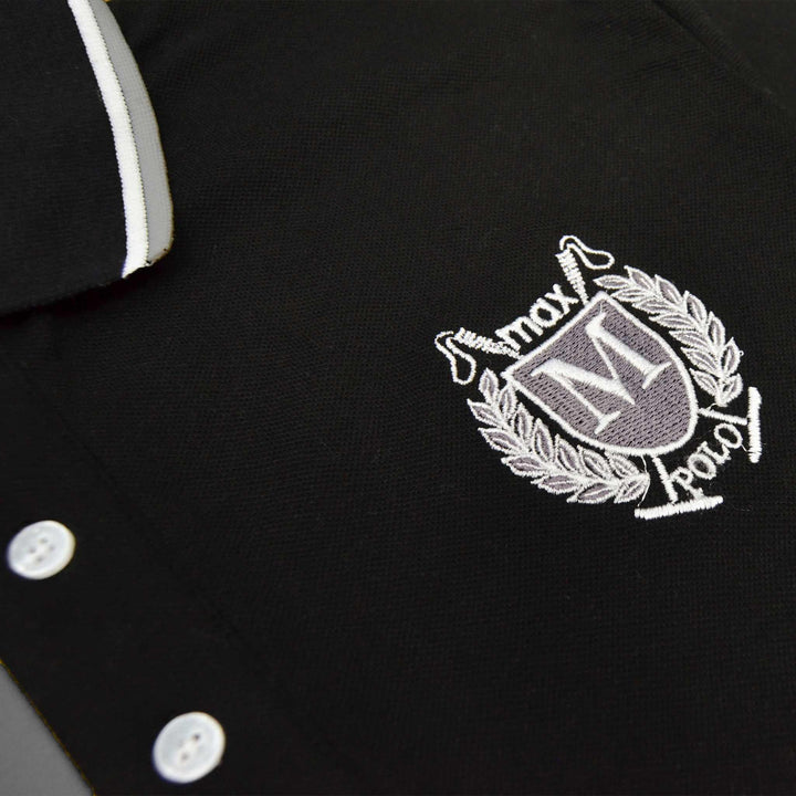 Grey & Black Paneled Polo Shirt for Men - IndusRobe