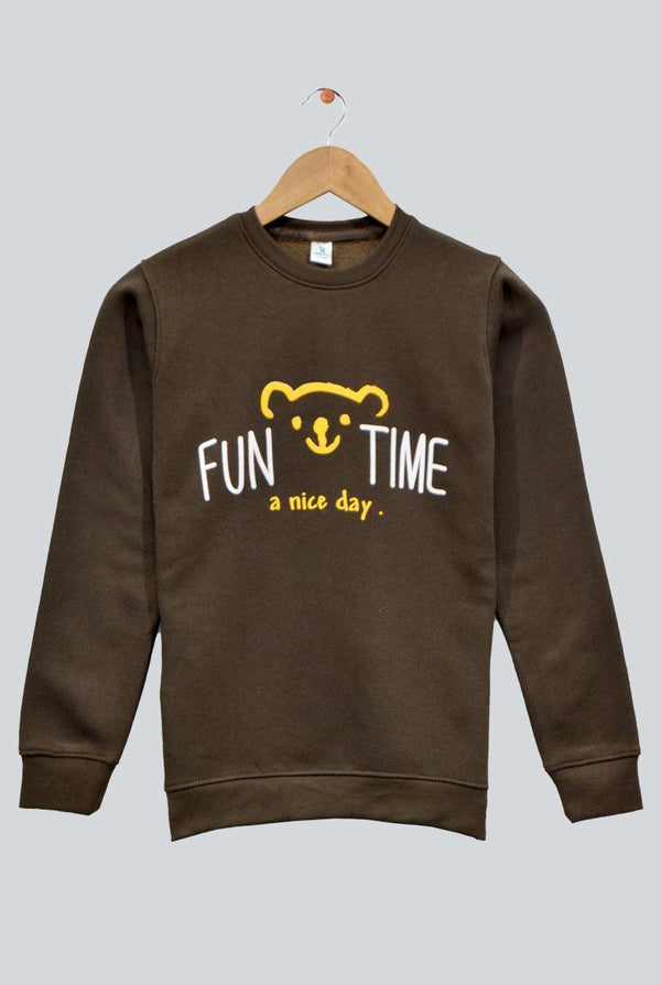 Dark Brown Sweatshirt for Boys (Fleece)