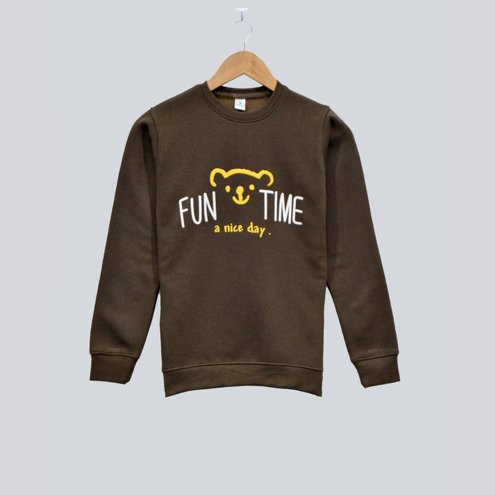Dark Brown Sweatshirt for Boys (Fleece)