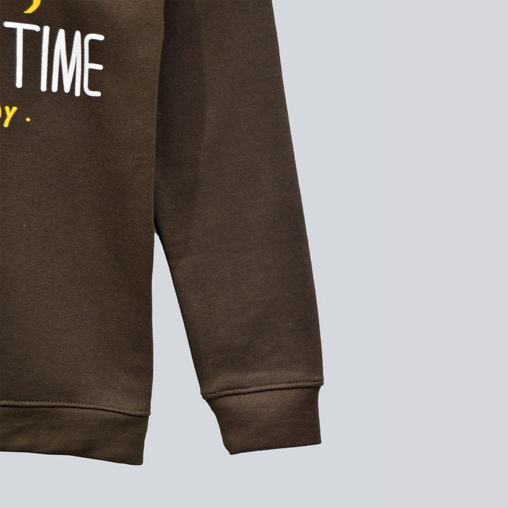 Dark Brown Sweatshirt for Boys (Fleece)