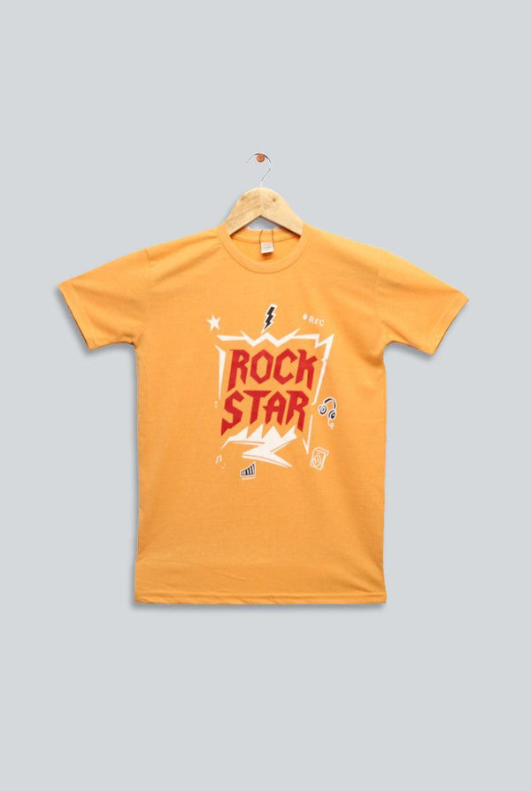 Rock Star Peach T-shirt for Boys