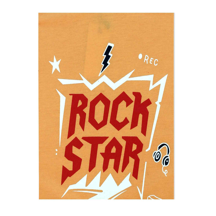 Rock Star Peach T-shirt for Boys - IndusRobe