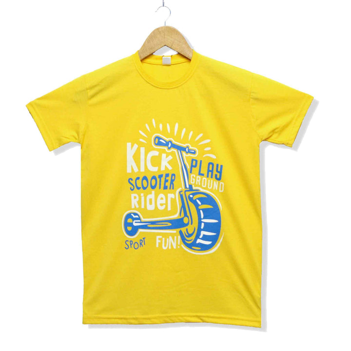 Kick Scooter Yellow T-shirt for Boys - IndusRobe