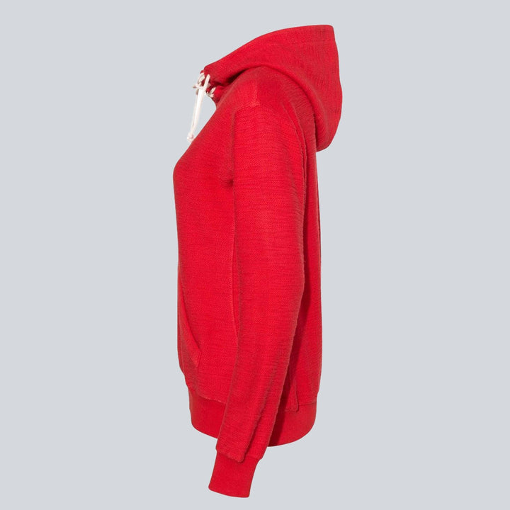Red French Terry Fabric Hoodie for Women - IndusRobe