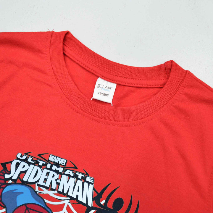 Red T-Shirt for Boys with Spider Man Print - IndusRobe