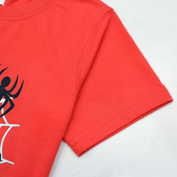 Red T-Shirt for Boys with Spider Man Print - IndusRobe