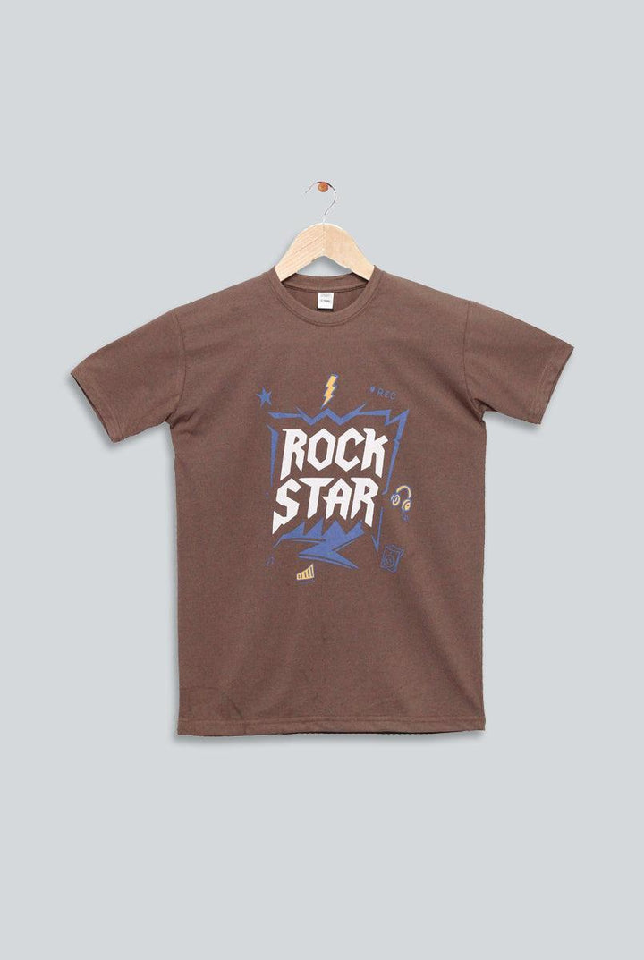 Rock Star Brown T-shirt for Boys