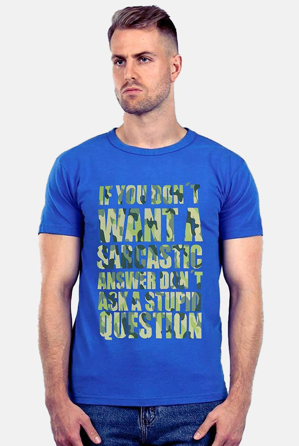 Royal Blue T-Shirt for Men (Printed)
