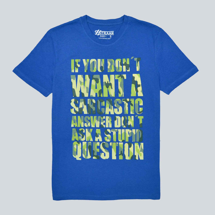Royal Blue T-Shirt for Men (Printed) - IndusRobe