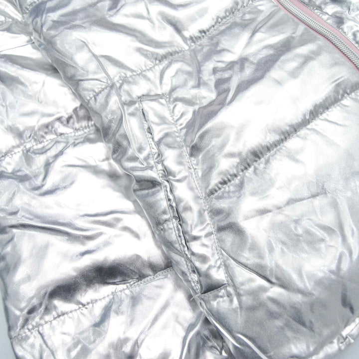 Silver Foil Effect Puffer Jacket for Girls - IndusRobe