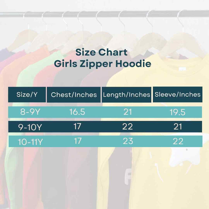 Sky Blue Zipper Hoodie for Girls & Boys (Fleece) - IndusRobe
