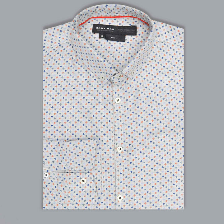 Multi Color Printed White Casual Shirt for Men - IndusRobe