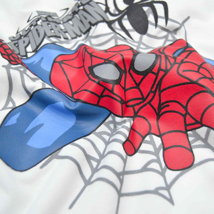White T-Shirt for Boys with Spider Man Print - IndusRobe