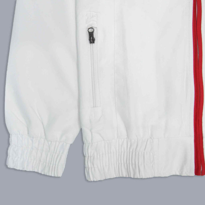 White with Red & Blue Panel Track Suit for Men - IndusRobe