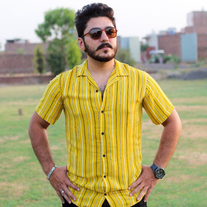 IndusRobe Yellow Shirt - Line Casual shirt for Men - IndusRobe