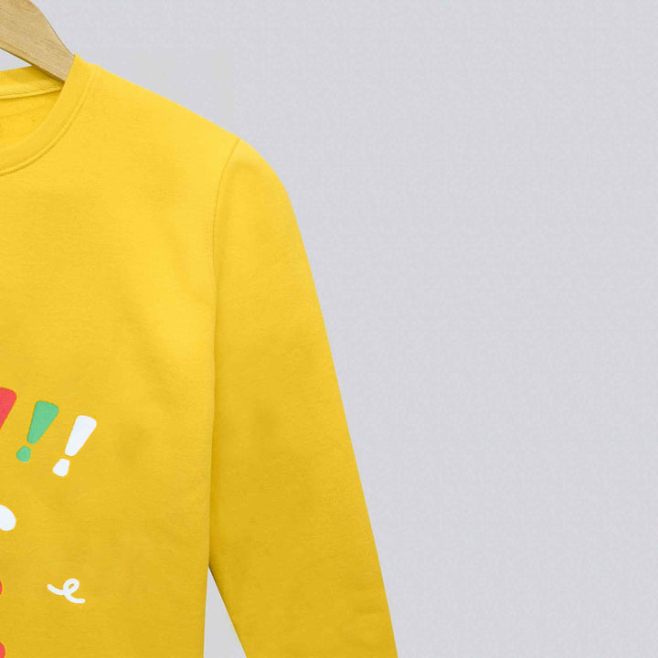 Yellow Printed Sweatshirt for Boys (Fleece) - IndusRobe