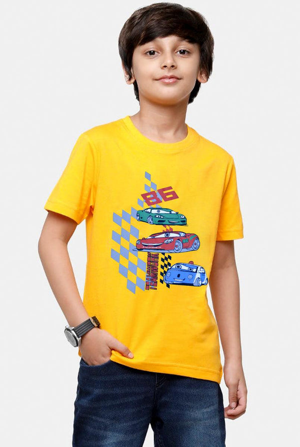Yellow Printed T-Shirt for Boys