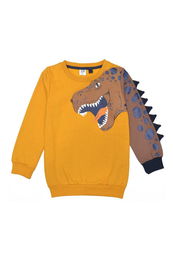 Yellow Sweatshirt for Boys with Dinossaur Print (Fleece)