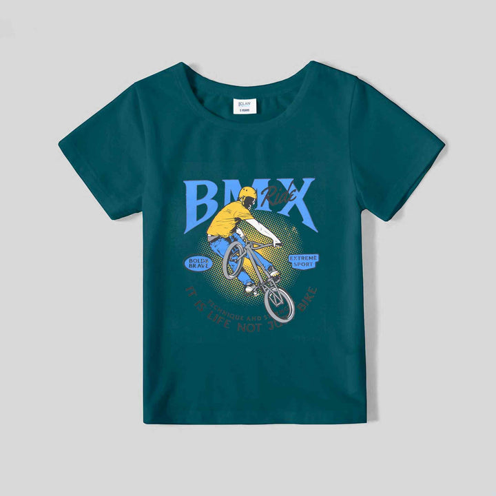 Zinc T-Shirt for Boys with BMX Ride Print - IndusRobe